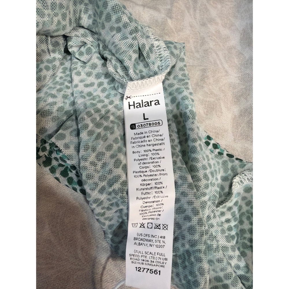 Halara Breezeful Green Polka Dot Maxi Dress Mesh Spaghetti Strap Womens Large - Picture 7 of 12